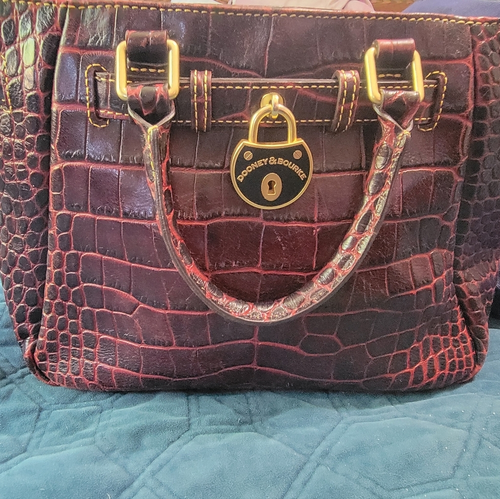 Dooney & Bourke Burgundy Croc-Embossed Women's Bag